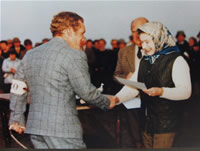 REceiving Scottish trophy at Retriever Championships